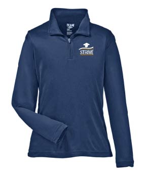 New Thin Poly Layer Quarter Zip- Azul marino