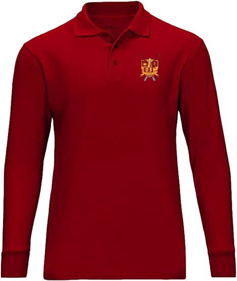 DT Prep LS Crest Polo Burdeos