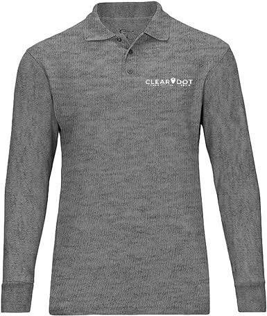 Clear Dot Grey LS Polo