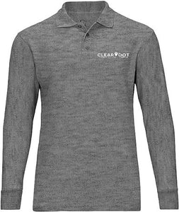 Clear Dot Grey LS Polo