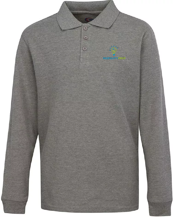 5th-8th Grade Ingenuity Prep Grey L/S Polo