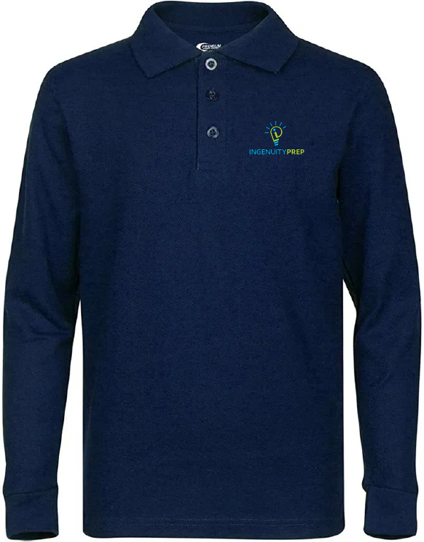 PK-4th Grade Ingenuity Prep Navy L/S Polo