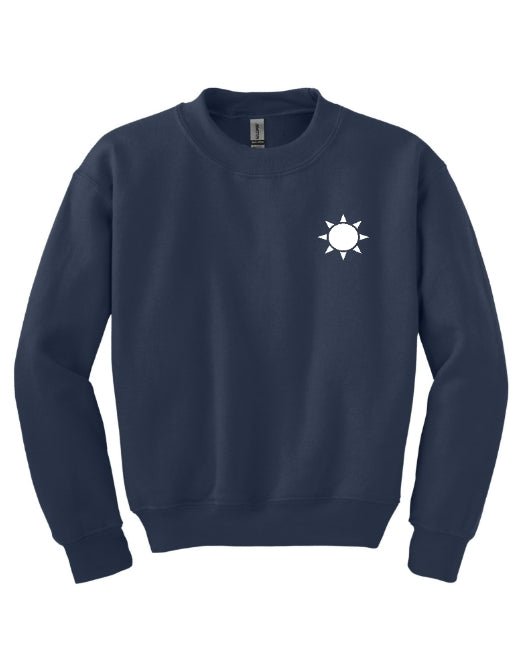 Navy Sweatshirt- Yellow Wolf