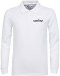 Clear Dot White LS Polo